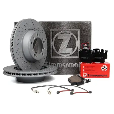 ZIMMERMANN Bremsscheiben + Bremsbel&auml;ge + Wako f&uuml;r PORSCHE 911 (996) 3.6 hinten