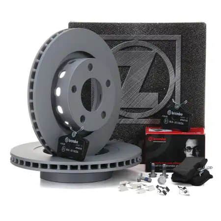ZIMMERMANN Bremsscheiben + BREMBO Bremsbel&auml;ge AUDI A6 (4B C5) 4.2 / S6 hinten