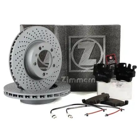 ZIMMERMANN Bremsscheiben + Bel&auml;ge + Wako PORSCHE 911 996 997 BOXSTER 986 vorne