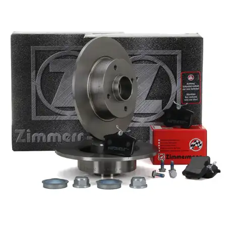 ZIMMERMANN Bremsscheiben + Radlager + Bel&auml;ge RENAULT CLIO III MEGANE II hinten
