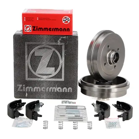 ZIMMERMANN Bremstrommeln + Backen f&uuml;r AUDI 80 SEAT AROSA VW GOLF 1 2 POLO hinten