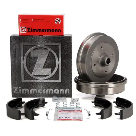 ZIMMERMANN Bremstrommeln + Bremsbacken VW K&Auml;FER 1200 1300 1302 1303 1500 hinten