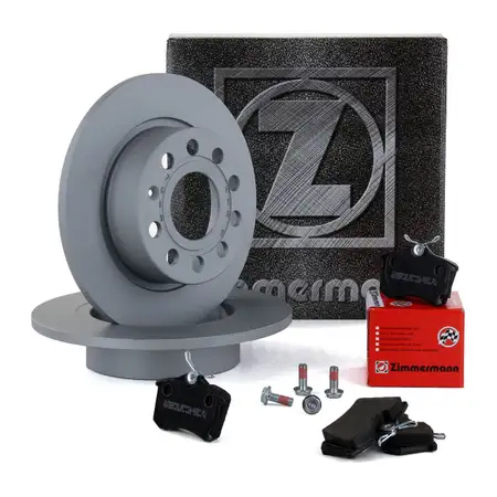 ZIMMERMANN Bremsscheiben + Bel&auml;ge f&uuml;r AUDI A3 8P SEAT SKODA VW GOLF 5 6 7 hinten