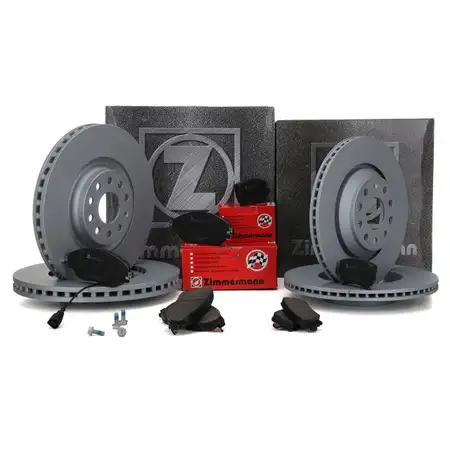 ZIMMERMANN Bremsscheiben + Bel&auml;ge + Wako AUDI S3 (8V) GOLF 7 GTI R vorne+hinten