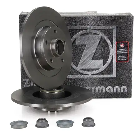 ZIMMERMANN Bremsscheiben + Radlager Satz RENAULT LAGUNA 3 LATITUDE (L70_) hinten