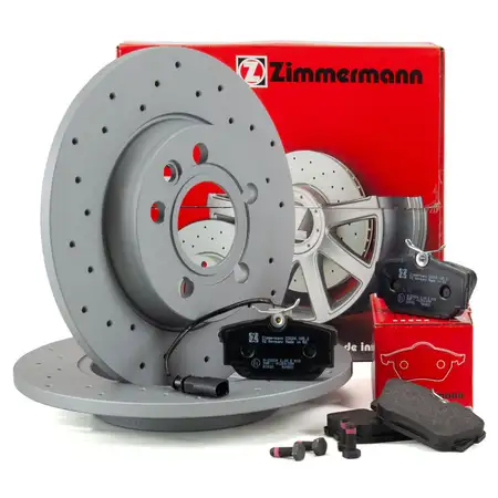 Zimmermann SPORT Bremsscheiben + Bel&auml;ge + Wako VW TRANSPORTER T4 15 Zoll hinten