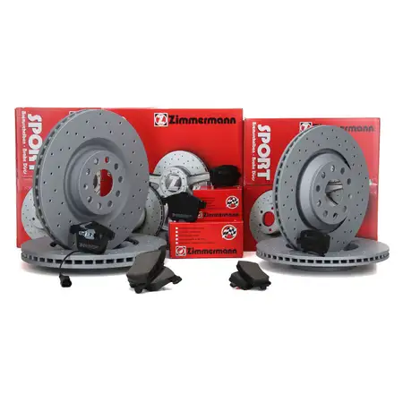 Zimmermann SPORT Bremsscheiben + Bel&auml;ge Audi A3 S3 8P 265/256 PS vorne + hinten