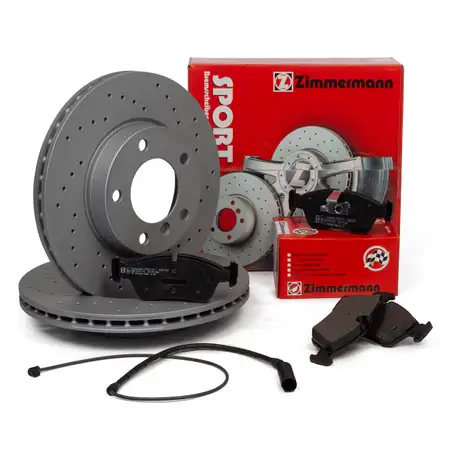 ZIMMERMANN Bremsen SPORT Bremsscheiben + Bel&auml;ge + Wako f&uuml;r BMW 3er E36 Z3 vorne