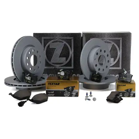 ZIMMERMANN Bremsscheiben + TEXTAR Ceramic Bel&auml;ge AUDI SEAT SKODA VW vorne hinten