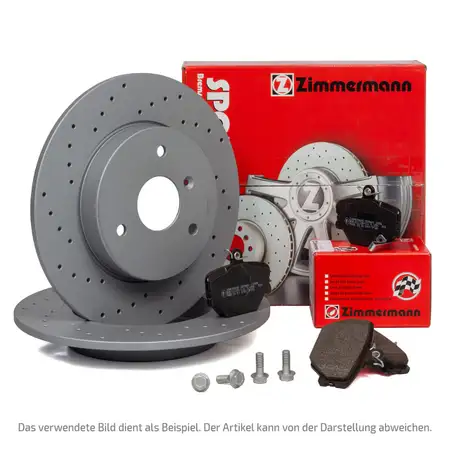 ZIMMERMANN Bremsen SPORT Bremsscheiben + Bel&auml;ge f&uuml;r VW Golf III Polo Vento vorne