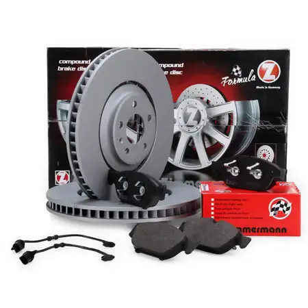 ZIMMERMANN Bremsen FORMULA Z Bremsscheiben + Bel&auml;ge f&uuml;r AUDI A8 (4H) 1LL vorne