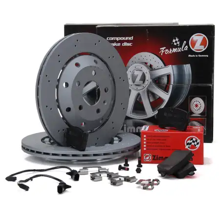 Zimmermann FORMULA Z Bremsscheiben + Bel&auml;ge f&uuml;r AUDI RS5 (8T3 8F7) 450 PS hinten