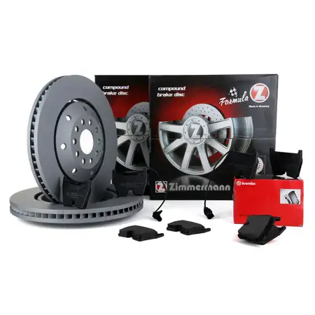 Zimmermann FORMULA Z Bremsscheiben + BREMBO Bel&auml;ge AUDI RS6 C5 450/480 PS vorne