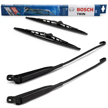 2x Wischerarm + BOSCH TWIN 340 Scheibenwischer PORSCHE 911 964 1989-1993 vorne