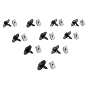 10x Schraube Sechskantschraube + Mutter Karosserie f&uuml;r MERCEDES 4,8 x 19 mm