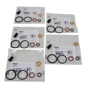 5x BOSCH Dichtungssatz Einspritzd&uuml;se Einspritzpumpe 1417010997 VW AUDI SKODA TDI