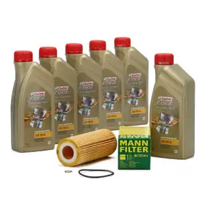 CASTROL EDGE Professional Motor&ouml;l &Ouml;l LL04 5W-30 6L + MANN &Ouml;lfilter HU721/4X