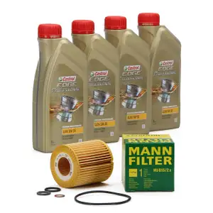 CASTROL EDGE Professional Motor&ouml;l &Ouml;l LL04 5W-30 4L + MANN &Ouml;lfilter HU815/2x