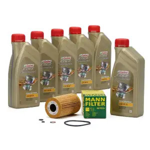CASTROL EDGE Professional Motor&ouml;l &Ouml;l LL04 5W-30 6L + MANN &Ouml;lfilter HU715/4x