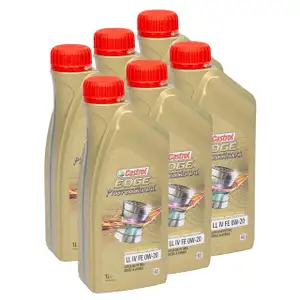 CASTROL EDGE Professional Motor&ouml;l &Ouml;L TITANIUM FST LL IV FE 0W20 f&uuml;r VW - 6 Liter