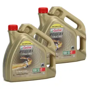 CASTROL Motor&ouml;l &Ouml;l POWER 1 RACING 4T 4-TAKT 10W50 JASO MA-2 API SL - 8L 8 Liter