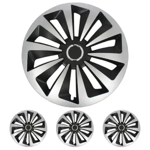 4x Radkappen Radblenden FOX SCHWARZ SILBER SILVER 13 Zoll (4 St&uuml;ck)