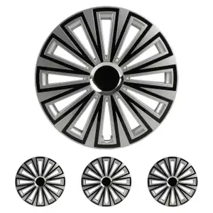 4x ALBRECHT Radkappe Radblende MASTER LINE 15 Zoll SUNSET Schwarz/Silber