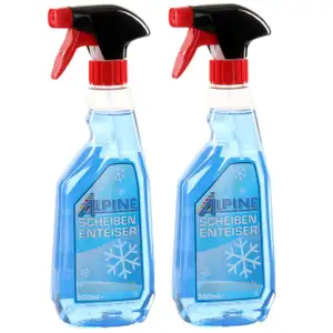 ALPINE Scheibenenteiser Scheiben-Entfroster Spr&uuml;hflasche Enteiserspray 2x 500ML