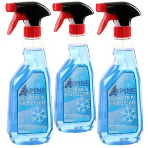 ALPINE Scheibenenteiser Scheiben-Entfroster Spr&uuml;hflasche Enteiserspray 3x 500ML