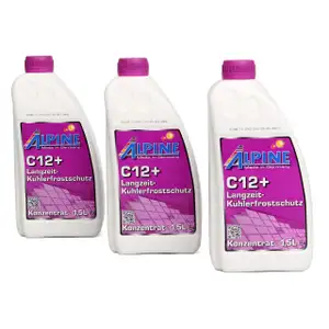 ALPINE Frostschutz LANGZEIT K&uuml;hlerfrostschutz Konzentrat C12+ G12+ 4,5L VIOLETT