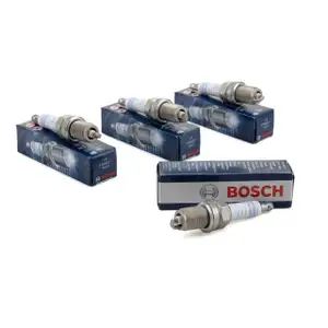 4x BOSCH Z&uuml;ndkerze Set Super Plus FR8DC+ 0242229659 Mercedes W202 W124 W210 uvm