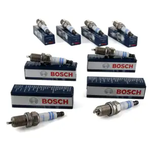 8x BOSCH Z&uuml;ndkerze Set Super Plus FR7KPP33U+ 0242236544 Mercedes W203 W202 C208