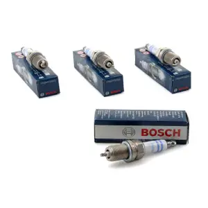 4x BOSCH Z&uuml;ndkerze Set Doppelplatin FR5KPP332S 0242245576 f&uuml;r VW AUDI SEAT SKODA