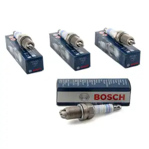 4x BOSCH Z&uuml;ndkerze Set FR7LDC+ 0242235668 AUDI A3 A4 BMW 3er OPEL SKODA VW GOLF