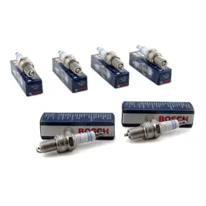6x BOSCH Z&uuml;ndkerze NICKEL WR7DC+ +1 0242235663 f&uuml;r AUDI PORSCHE SEAT SKODA VW