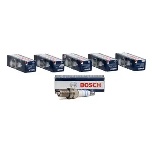 6x BOSCH Z&uuml;ndkerze Set Doppelplatin FR5KPP332S 0242245576 f&uuml;r VW AUDI SEAT SKODA