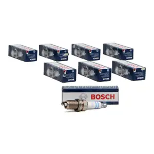 8x BOSCH Z&uuml;ndkerze Set Doppelplatin FR5KPP332S 0242245576 f&uuml;r VW AUDI SEAT SKODA