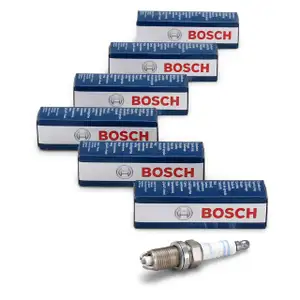 6x BOSCH 0242229654 Z&uuml;ndkerze FLR8LDCU+ NICKEL f&uuml;r AUDI BMW FIAT OPEL SKODA VW