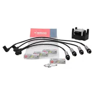 BBT Z&uuml;ndspule + BREMI Z&uuml;ndkabelsatz + 4x NGK Z&uuml;ndkerze VW LUPO POLO 6N 1.0 1.4