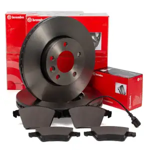 BREMBO Bremsscheiben + Bremsbel&auml;ge + Wako VW MULTIVAN TRANSPORTER T5 2E3 vorne