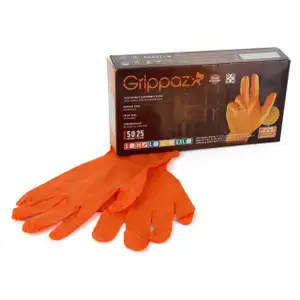 GRIPPAZ 246 Schutzhandschuhe NITRIL Handschuhe ORANGE Gr&ouml;&szlig;e M (50 St&uuml;ck)
