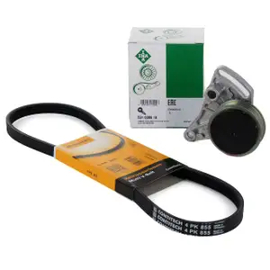 CONTI Keilrippenriemen 4PK855 + INA Spannrolle AUDI A4 A6 SKODA SUPERB VW PASSAT