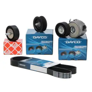 CONTI Keilrippenriemen 6PK1370 + DAYCO FEBI Rollen Set f&uuml;r OPEL ASTRA H ZAFIRA B