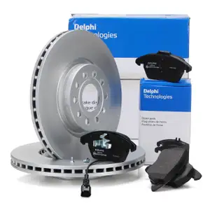 DELPHI Bremsscheiben Bel&auml;ge AUDI A3 SEAT LEON SKODA OCTAVIA VW GOLF 5 6 7 vorne