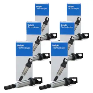6x DELPHI Z&uuml;ndspule BMW 1er E81-88 3er E90-93 5er E60 E61 F10 F11 6er E63 E64