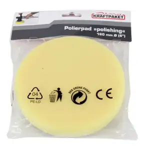 Dino KRAFTPAKET 640206 Polierpad Schwamm MEDIUM 180x30mm GELB Poliermaschine