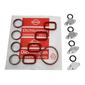4x Drallklappen Ansaugbr&uuml;cken O-Ring ALU + ELRING Dichtungssatz 228.680 BMW M47