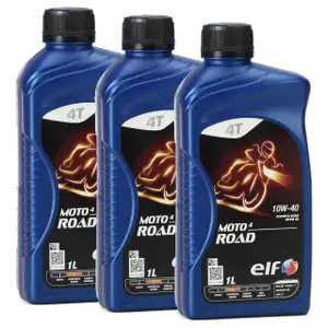 ELF Motor&ouml;l &Ouml;L 4T 4-TAKT MOTO 4 ROAD 10W-40 10W40 JASO MA2 API SL - 3L 3 Liter