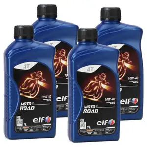ELF Motor&ouml;l &Ouml;L 4T 4-TAKT MOTO 4 ROAD 10W-40 10W40 JASO MA2 API SL - 4L 4 Liter