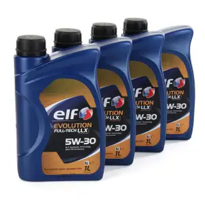 4x 1L 1 Liter elf Evolution Full-Tech LLX 5W-30 Motor&ouml;l 504.00/507.00 MB 226.51